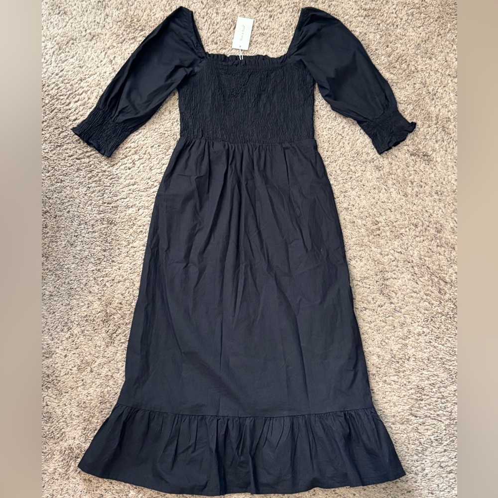Sim & Sam NEW Ruffle Dress Cottagecore Peasant Boho Midi Puff  Goth Size XS